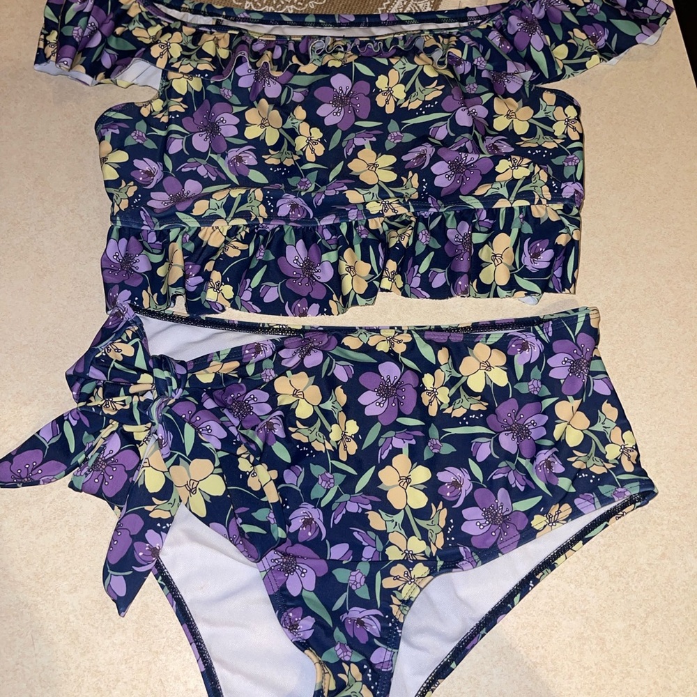 Floral Off-Shoulder Bikini Set